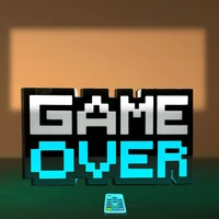 game over sign led lighting artwork retro pixel for kids game room decor color changing video game led standing sign for gamers