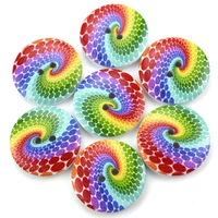 50pcs 2 hole 15mm hand painted clothing buttons wooden environmental buttons rainbow button diy sewing accessories clothing
