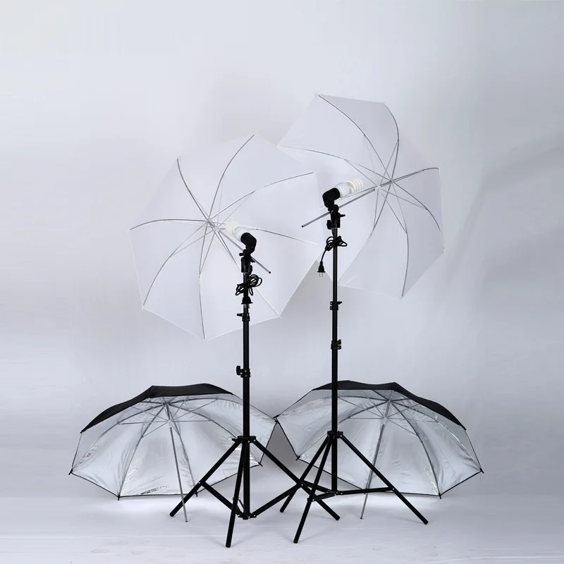 Фотостудия двойная вспышка для фотоаппарата зонтик комплект кронштейны