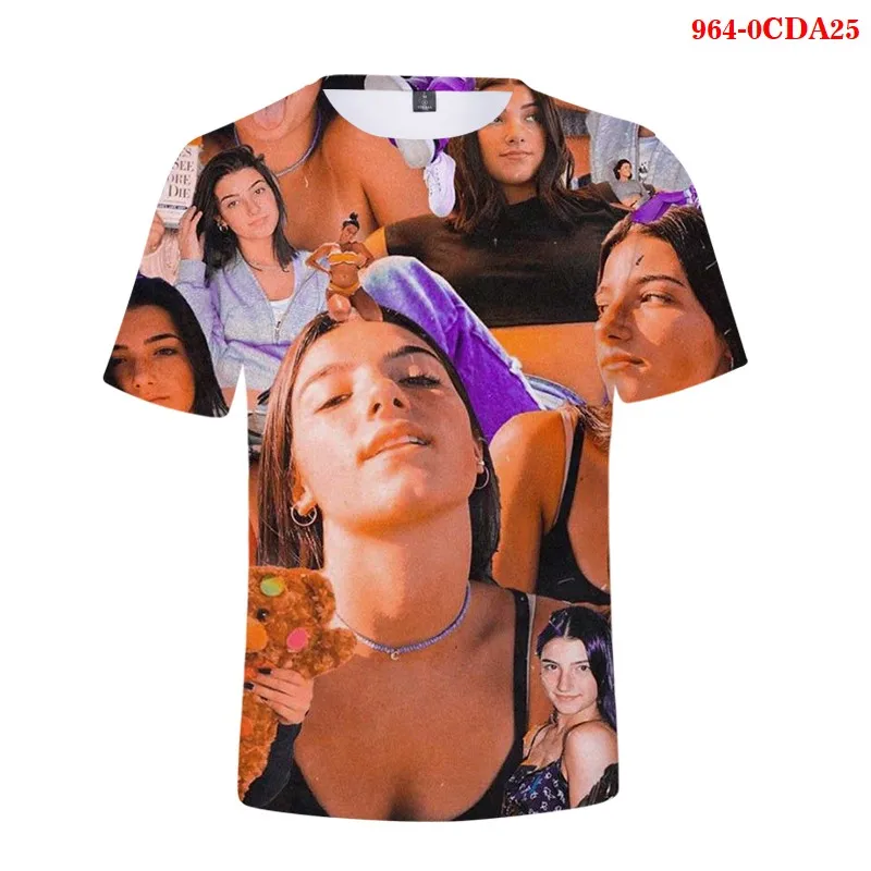 

Summer New 3d Tshirt CHarli D'Amelio Print Women Plus Size T Shirt Harajuku Short Sleeve Streetwear Charli D'Amelio Soft Tees