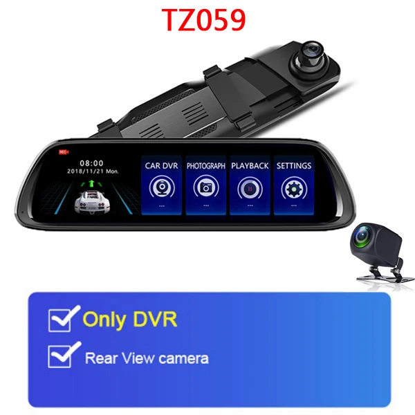 TZ059 WHEXUNE 12 дюймов 4G Автомобильные видеорегистраторы ADAS Android 8,1 Dash Cam камера gps навигация FHD 1080P двойной объектив видео регистратор Dashcam - Название цвета: TZ059