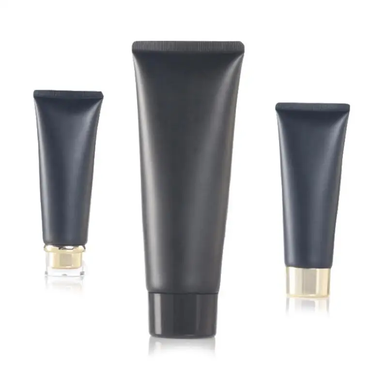 

100ml black hose / gold black plastic cover cosmetic packaging empty bottle Facial Cleanser moisturizer bottle SN912