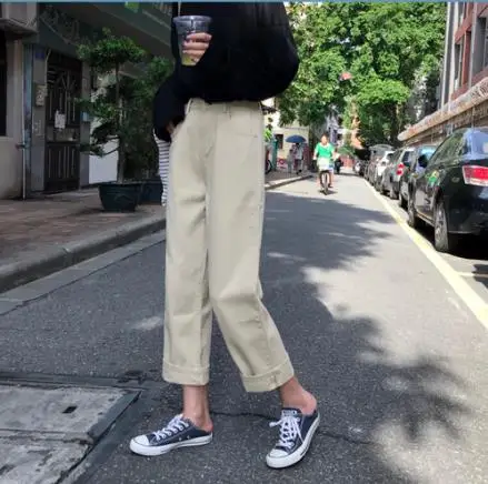 Джинсы деним новые шикарные однотонные простые с высокой талией Прямые на молнии