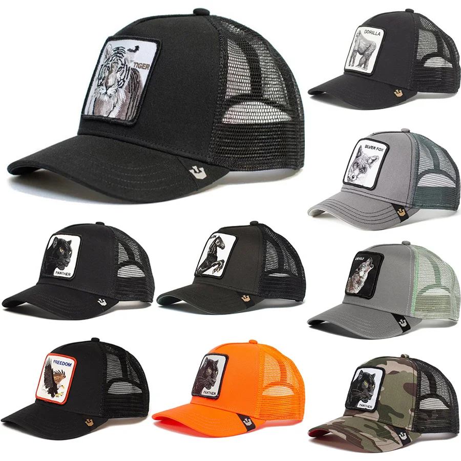 

Tiger FREEDOM Mesh Cap Summer Baseball Cap Anime Bear Grizzly Panther Trucker Hat Shark Toucan Dad Hat Net Snapback Women Men