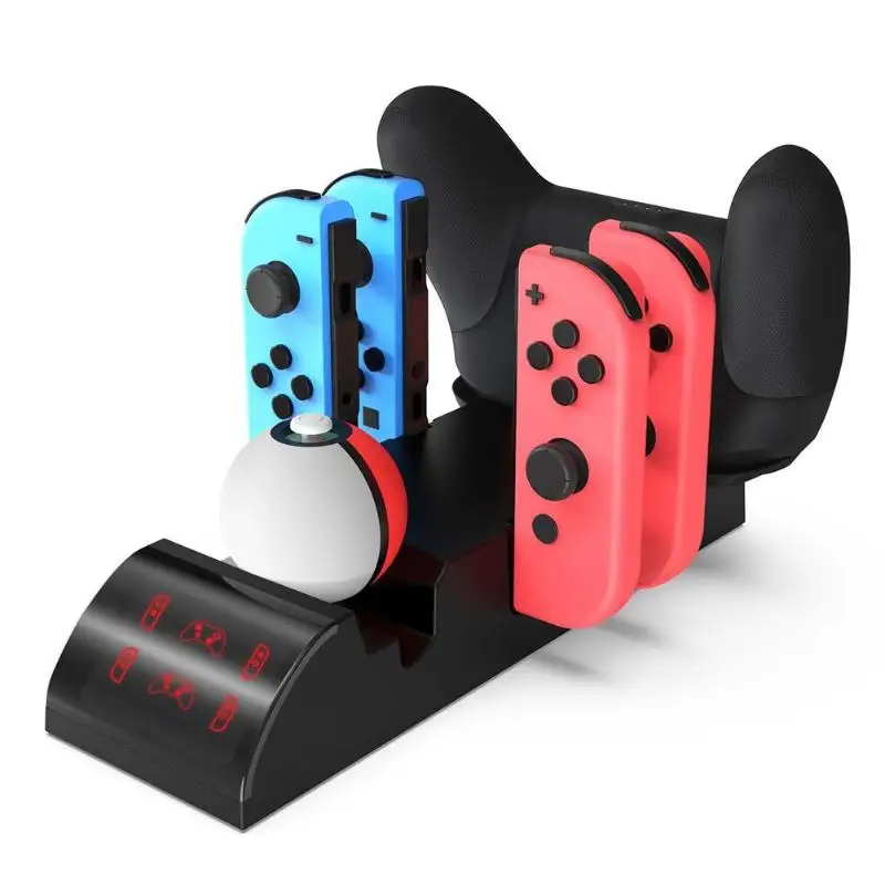 4 в 1 зарядная док станция для nintendo Switch Joy con контроллер светодиодный зарядное