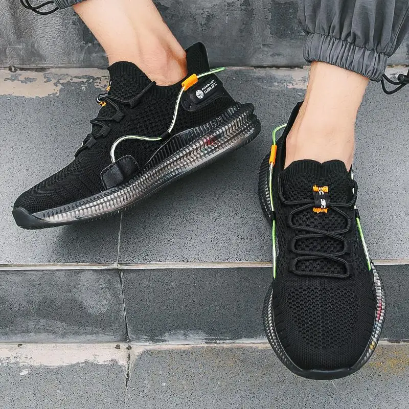 

2021 High Quality Rainbow Sole Running Shoes Fashion New Wild Men's Sports Shoes Breathable Cushioning Lace-Up Men's Sneakers