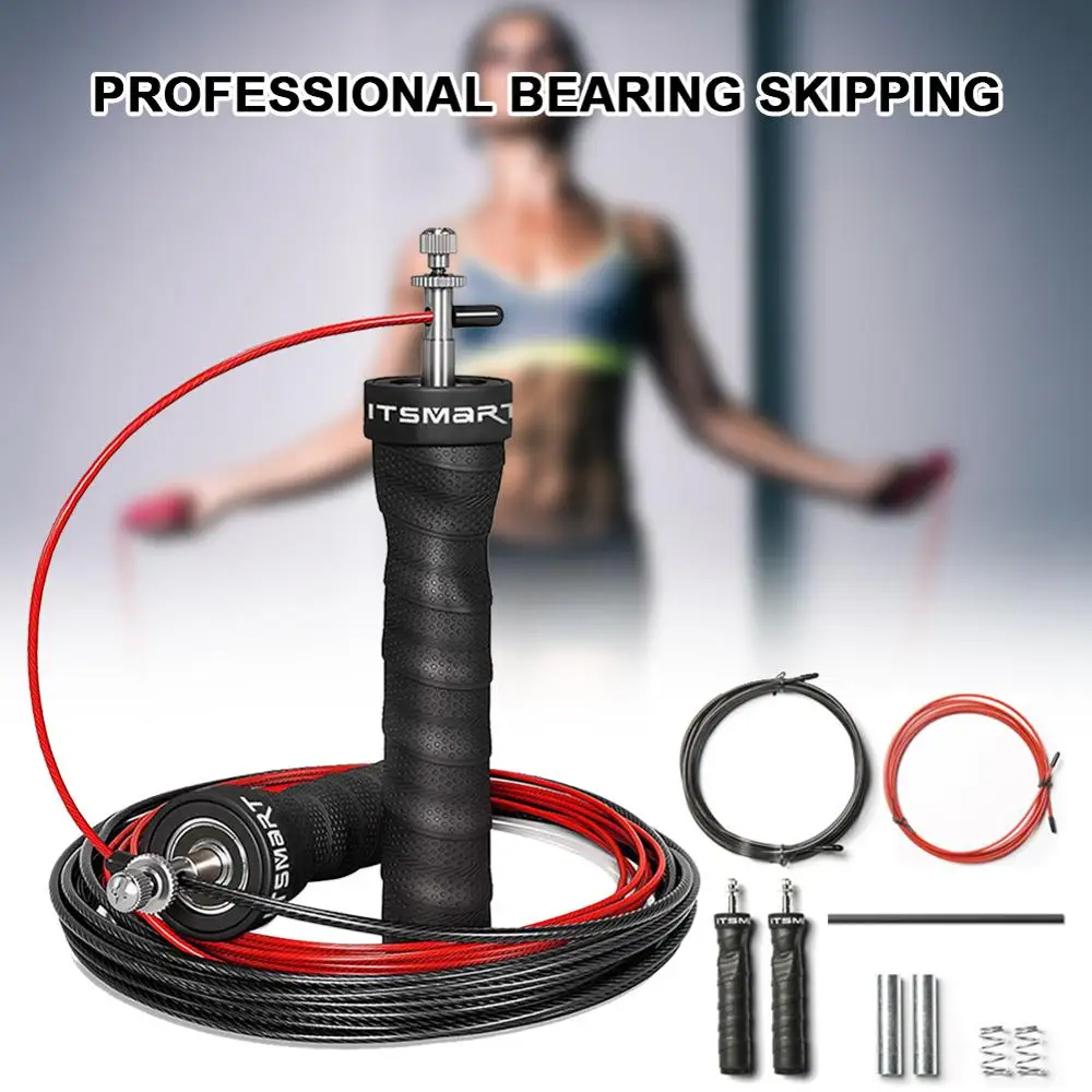 

Gym Jump Rope Tangle-Free Rapid Speed Jumping Rope Cable Ball Bearings Steel Skipping Rope Gym Fitness Exercise Skipping Rope