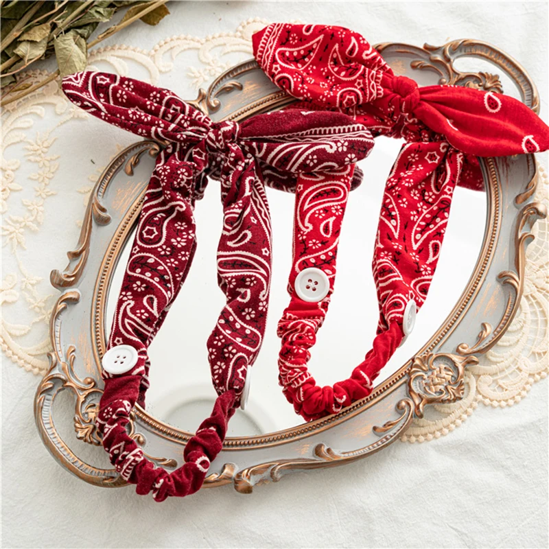 

Cashew Print Girls Cross Turban Bandage Hair Bands Headwrap mask holder Headwear Hair Bands Headbands Retro Hair Accessories