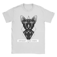 funny sphynx cat t shirt for men round neck cotton t shirts canadian hairless sphynx kitten