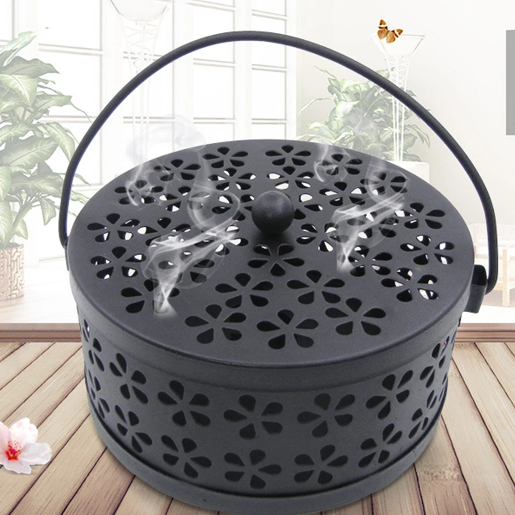 Caja de bobinas antimosquitos huecas de hierro, alta calidad, repelente de plagas, soporte de espirales, 2 unidades-1