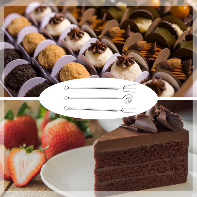 

3pcs/set Dipping Chocolate Fork Tool Pen Irregular Stainless Steel DIY Bakeware Accessories Fondant Kitchen Home Cake Decoration