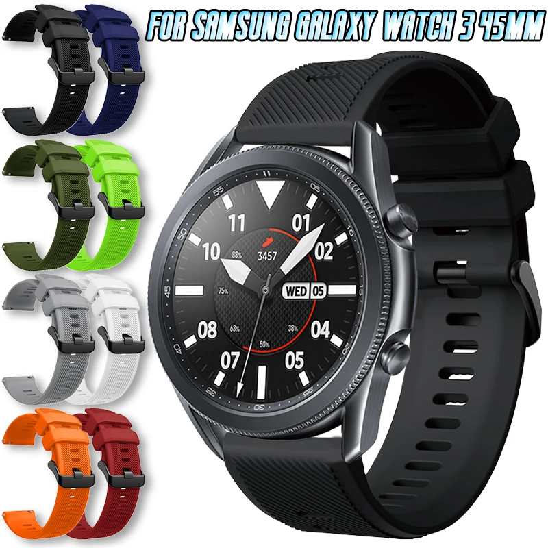

For Samsung Galaxy Watch 45mm Silicone Strap Smartwatch Replacement 22mm Stripe Textures Patterned Sport Bracelet Accessories