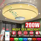 200W светодиоидная лампа с регулируемой яркостью RGB светодиодный музыкальный потолочные светильники bluetooth Динамик пульт дистанционного + APP Управление 300 мм заподлицо дома осветительных приборов