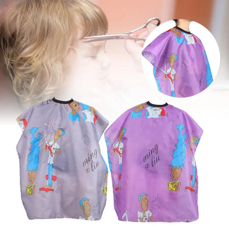 

Hairdresser Apron Children Kids Hairdressing Apron Waterproof Home Barber Shop Cartoon Pattern Hair Cutting Dyeing Gown Cape