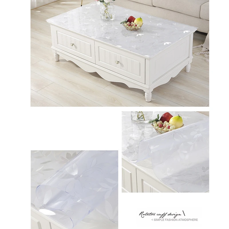 скатерть на стол гибкое стекло жидкоеПВХ Прозрачная столовая с кухни