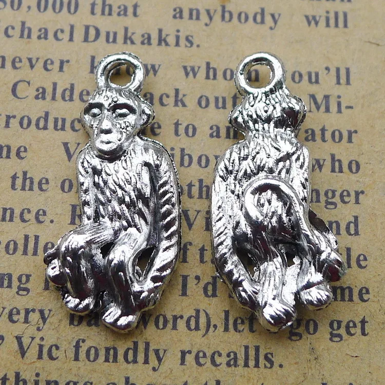 

Расходные материалы для изготовления ювелирных изделий 5 шт. 11 х 25 мм старинное серебро Цвет кулоны с обезьянкой