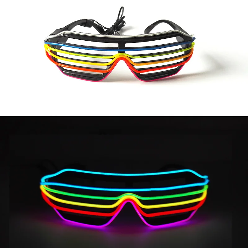

Multicolor LED Glasses Party Supplies Performance Props Neon Light Shutter Glasses For Vocal Concert Music Festival