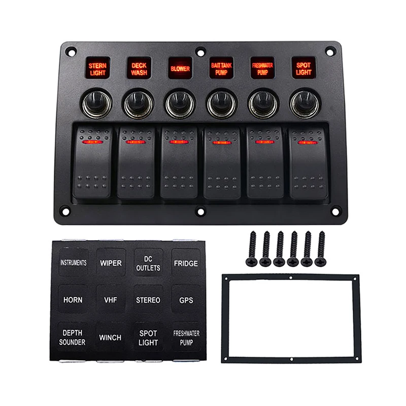 Автоматический переключатель Панель морской 6 банды лодка кулисный яхта AC/DC