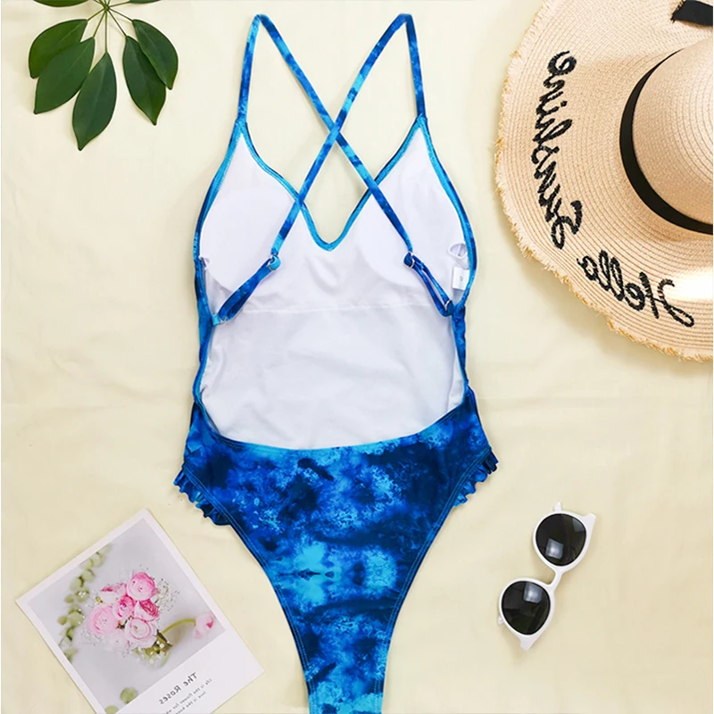 

Tie Dye One Piece Bikini Swimwear Girls Swimsuit Bathing Suit Biquini Swimming Suit for Women Maillot De Bain Femme Swim Suit