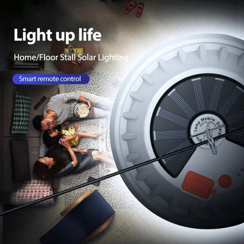 

120LEDs Portable Lantern Outdoor Remote Control Camping Lamp Rechargeable Solar Powered Night Market Light Emergency Power Bank