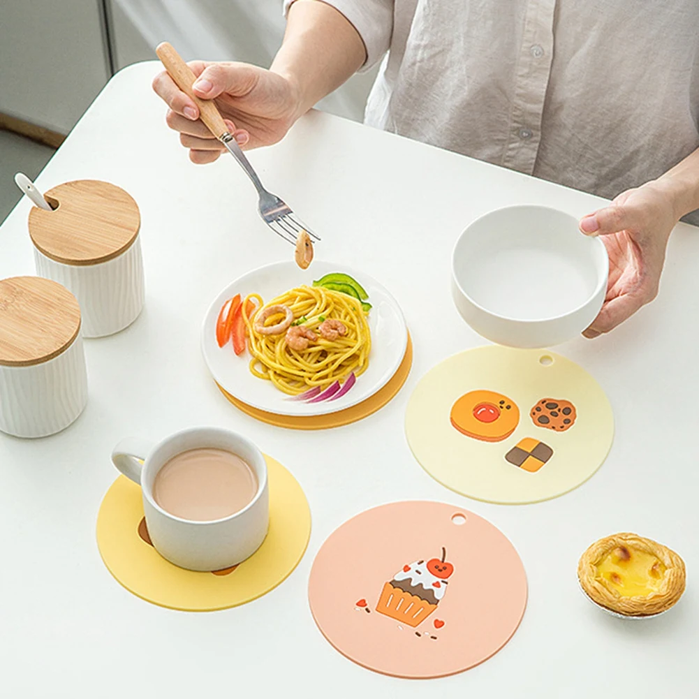 

4 шт., силиконовые подставки для кухонных принадлежностей, 15x15x0,3 см