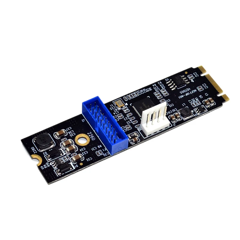 M.2 NGFF NVME к USB 3 0 19Pin заголовок преобразования карты в 2 порта USB3.0 Расширение