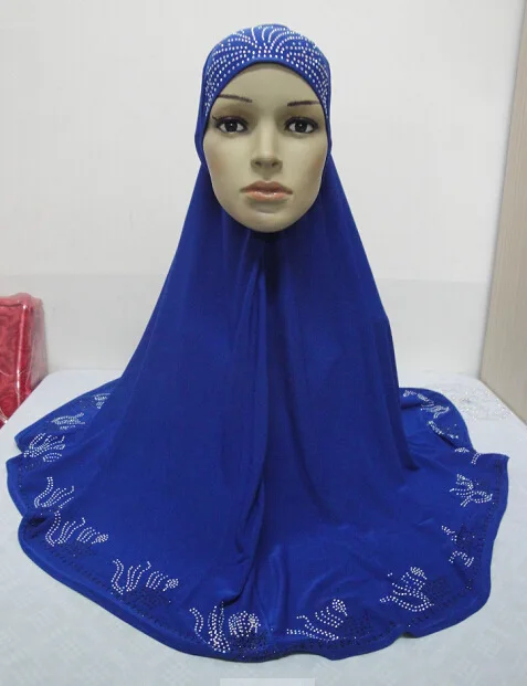 Мусульманская женщина khistar мгновенные шапочки под хиджаб головной платок стразы