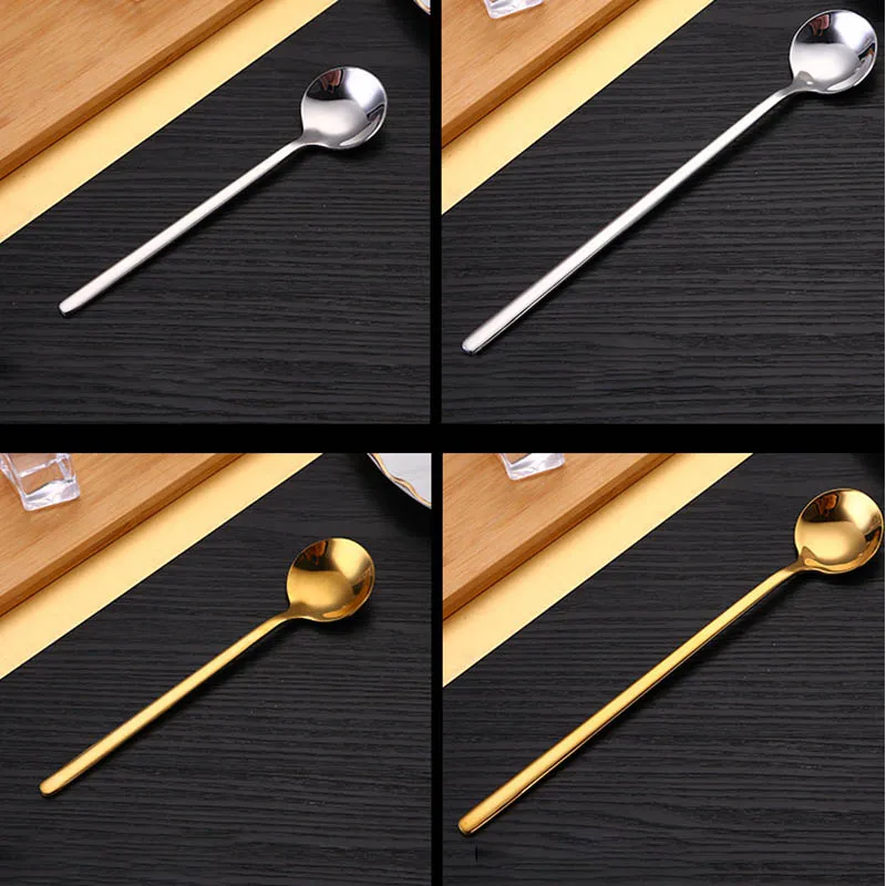 

304 Stainless Steel Coffee Spoon round head spoon Korean Style spoons honey dessert gift mixing spoon