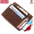 Мужской тонкий кошелек KAVIS из 100% натуральной кожи с отделением для кредитных карт