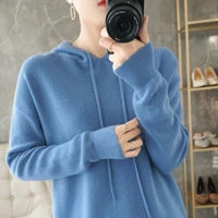 women sweaters 100 pure wool knitted pullovers with hat winter 2021 hot sale fashion jumpers female knitwears