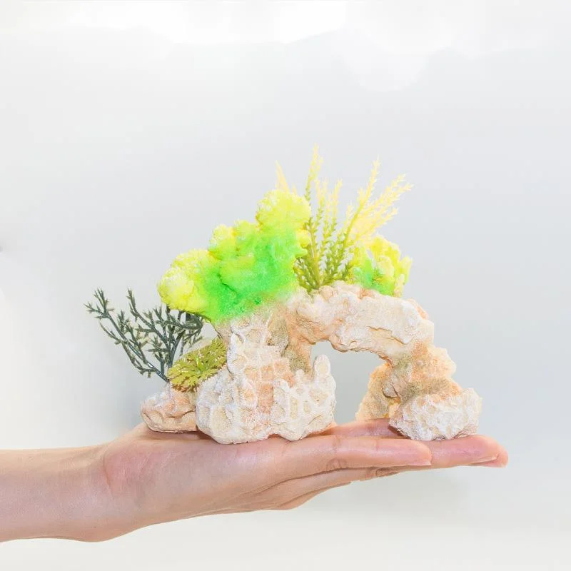 

New Aquarium Decoration Landscaping Simulation Resin Yellow Coral Crafts Fish Tank Accessories Water Scene Background Decoration