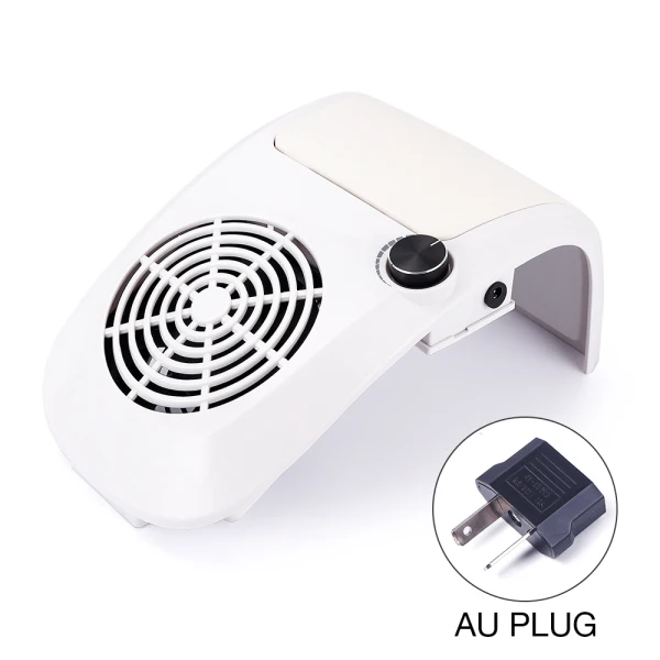 White AU Plug 60 Вт пылеуловитель для ногтей с сильной регулируемой скоростью, Пылевой вентилятор для ногтей, пылесос для маникюра, инструмент для вакуумного всасывания ногтей - Цвет: White AU Plug