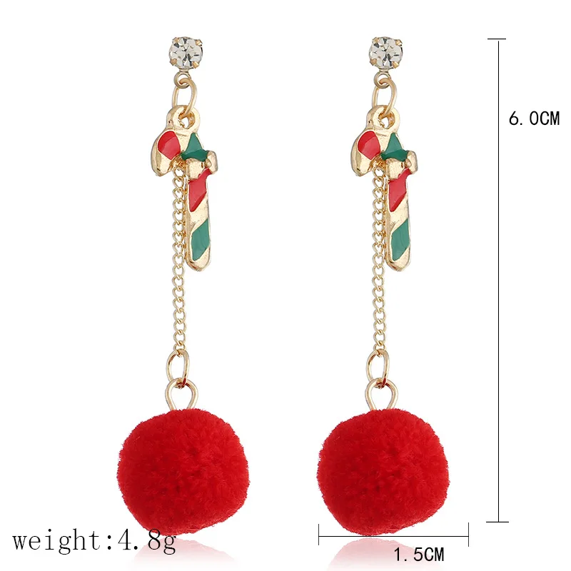 8 сезонов серьги золотой красный помпон шар Рождество Санта Клаус дерево конфеты