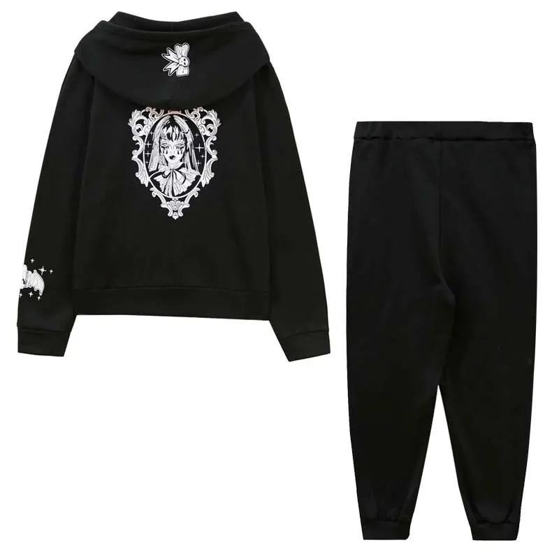 Женский спортивный костюм из двух предметов свободная толстовка с капюшоном и