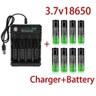 100% Новинка 18650 Батарея 3,7 V 19800mAh перезаряжаемая литий-ионная батарея для светодиодного фонарика батарея 18650 батарея оптом + зарядное устройство