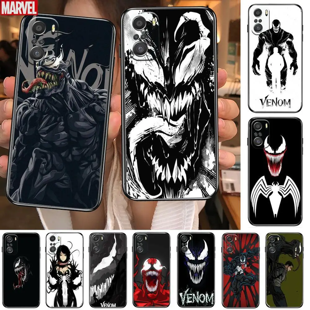 Чехол для телефона Venom anime Xiaomi Redmi Note 10S 10 9T 9S 9 8T 8 7S 7 6 5A 5 Pro Max мягкий черный |