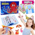 108154 страниц, детская игрушка для творчества сделай сам, игра Монтессори, 3D Мультяшные животные, оригами, бумажная бумага для творчества, обучающие игрушки для детей