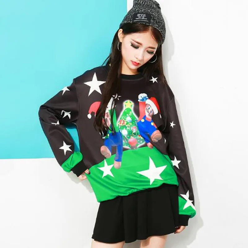 

2020 Ugly Christmas Sweater Printed Novelty Autumn Winter Blouses New Unisex Men Women Clothing for Holidays Santa Elf Christmas