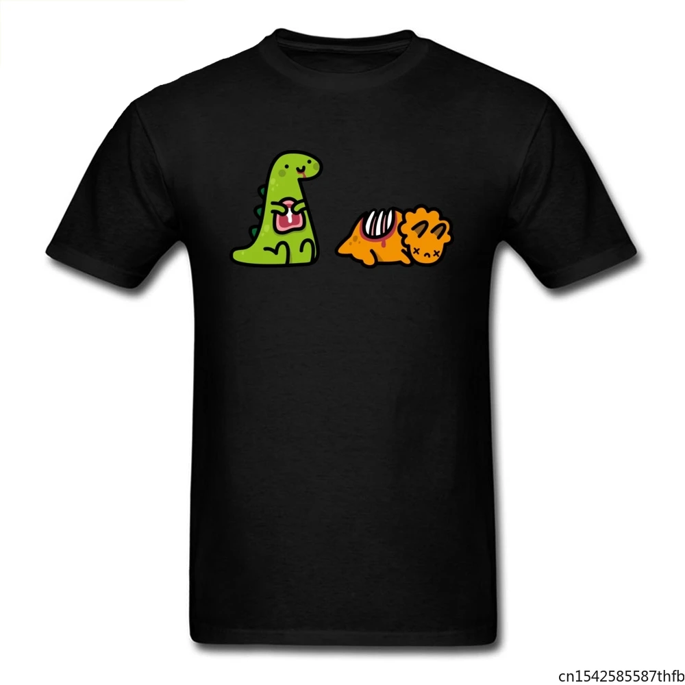 

T-shirt Dinosaur Men Tee Shirt Black Tshirt O Neck Short Sleeve T Shirts Fabric Clothing Kawaii Tops Tees