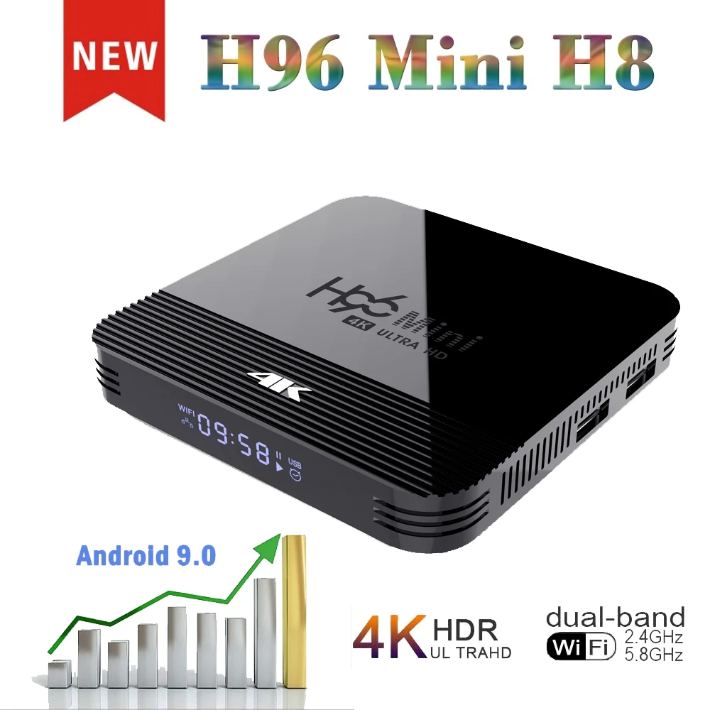 H96 mini h8 умная тв приставка Android 9 0 RK3228A USB3.0 4K 3D HDR wi fi 2 4G/4K Google Voice Netflix