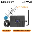 Усилитель сигнала GOBOOST 2g GSM 850 900 4g LTE 1800 3g UMTS 2100 мгц, ретранслятор, усилитель сотового телефона с антенной, комплект 10 м