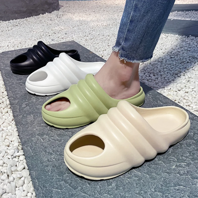 

Summer Men Slides Lightweight Cool Beach Slippers Slide Bone Fish Mouth Flip Flops Women Sandals Soft EVA Sneakers Couple 39-45