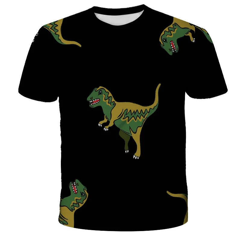 

Summer 4-14 Toddler kids Clothes 2021 Children's Jurassic Park Cartoon Dinosaur 3D Printed T-Shirt Short Sleeve Popular Hop Top