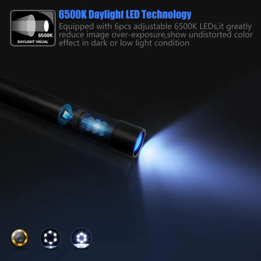 KZYEE HD1080p беспроводной Эндоскоп camara с 6 светодиодами WiFi 2 0 мегапикселей бороскоп