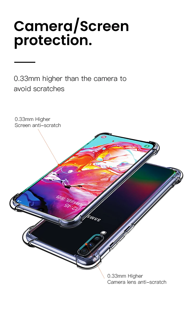 Прозрачный силиконовый мягкий чехол для samsung a50 ударопрочный чехол из ТПУ для samsung galaxy a10 a20 a30 a40 a70 a60 a40s a30s a20s m10 m20 m30 a 10 20 30 40 50 четыре угла анти-осенние Защитные чехлы для теле
