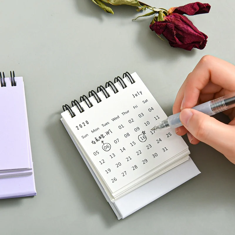 

Mini Desktop Desk Calendar 2021 Personality Decoration Work Note Calendar New Year Schedule Calendar Daily Planner 2021