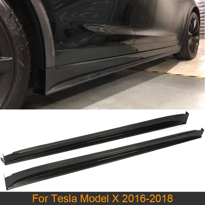 

Боковые юбки автомобиля, комплект кузова для Tesla Model X Sedan 4 Door P90D 90D P100D 75D 2016-2018, боковые юбки, фартуки, губы, углеродное волокно