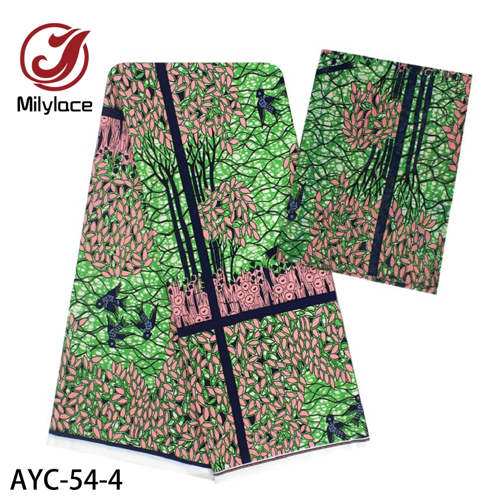 

Nigerian Ankara Fabrics Satin Silk Fabric New African Wax Pattern Design High Quality Silk Fabric for Dress AYC-54