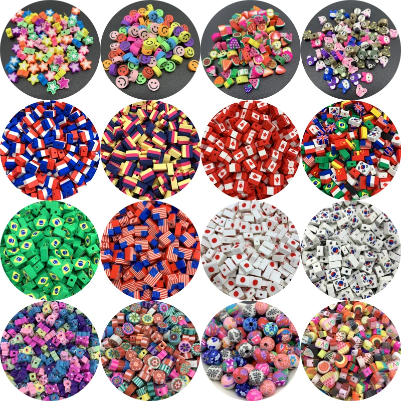 Разделительные бусины 30 шт./лот 10 мм глиняные разноцветные для изготовления