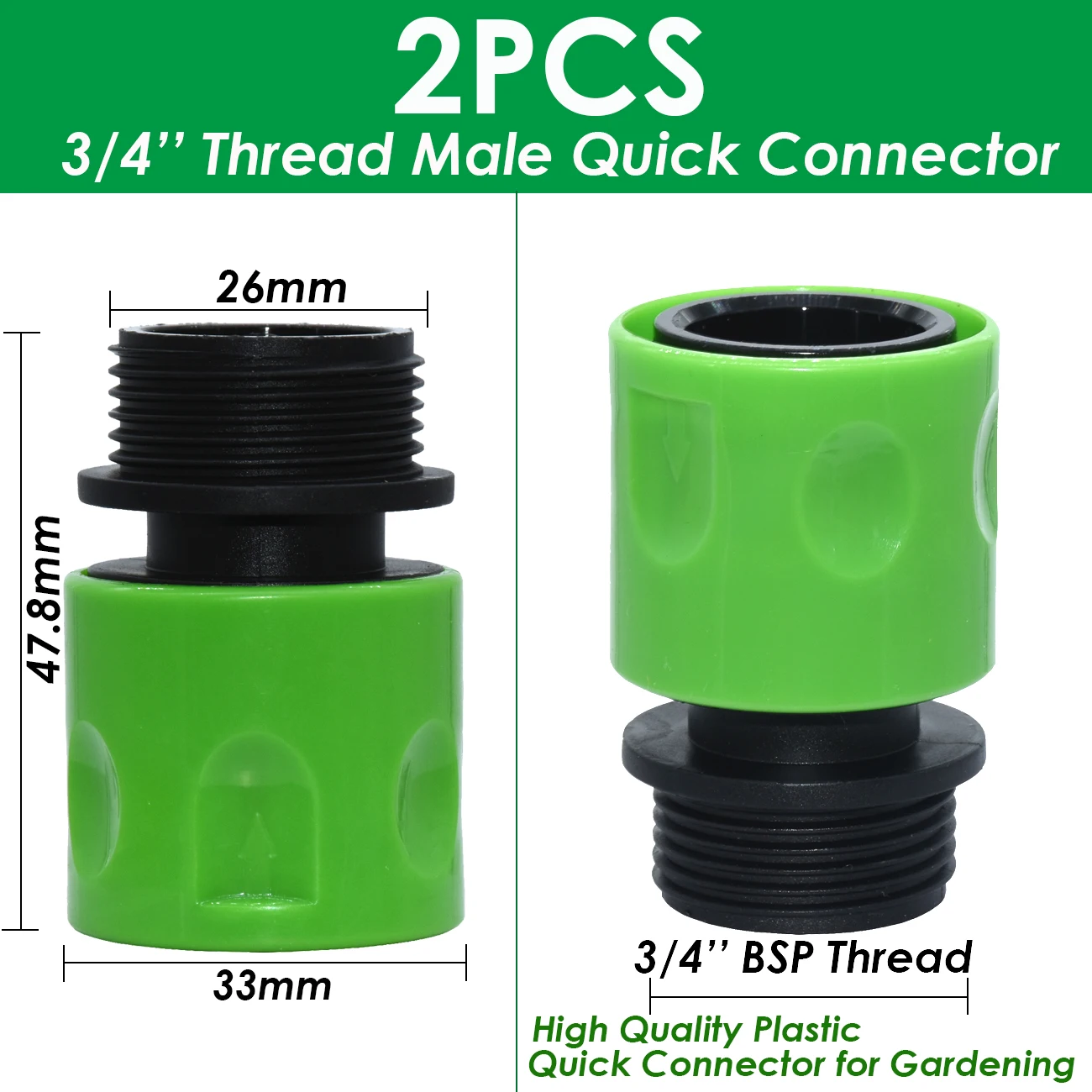 SPRYCLE Garden Quick Connector Tap 1/2" 3/4" Male Female Thread Nipple Joint 1/4" Hose Repair Irrigation Water Splitters Tools